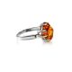 Bright Silver Ring With Cognac Amber The Astoria, Ring Size: 9 / 19, image 