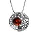 Round Amber Pendant In Sterling Silver The Venus, image 