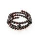 Dark Cherry Amber Wrap Bracelet The Ariadna, image 