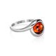 Delicate Cognac Amber Ring In Sterling Silver The Berry, Ring Size: 11.5 / 21, image 