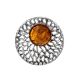 Round Amber Pendant In Sterling Silver The Venus, image 