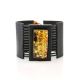 Dark Leather Bracelet With Green Amber The Amazon, image 