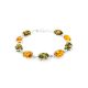 Multicolor Amber Link Bracelet In Sterling Silver The Vivaldi, image 