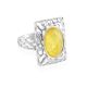 Lemon Amber Ring In Sterling Silver The Venus, Ring Size: 9 / 19, image 