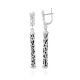 Filigree Silver Bar Earrings With Caoutchouc The Kenya, image 