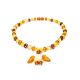 Amber Teething Necklace With Angel Shaped Pendant, image 