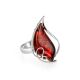 Sterling Silver Ring With Cognac Amber The Rialto, Ring Size: Adjustable, image 