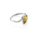 Classy Silver Ring With Cognac Amber The Amaranth, Ring Size: 6 / 16.5, image 