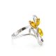 Floral Amber Ring In Sterling Silver The Verbena, Ring Size: 10 / 20, image 