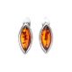 Cute Silver Earrings With Cherry Amber The Amaranth, image 