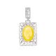 Square Amber Pendant In Sterling Silver The Venus, image 