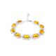 Silver Link Bracelet With Cognac Amber The Saturn, image 