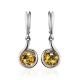 Refined Green Amber Drop Earrings In Sterling Silver The Berry, image 