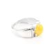 Bold Honey Amber Ring In Sterling Silver The Rondo, Ring Size: 12 / 21.5, image 