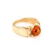 Cognac Amber Ring In Gold The Rondo, Ring Size: 7 / 17.5, image 
