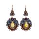 Ornate Drop Earrings With Amber And Crystals The India, image 