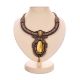 Braided Textile Necklace With Amber And Crystals The India, image 