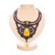Textile Braided Necklace With Amber And Crystals The India, image 