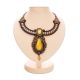 Ornate Braided Necklace With Amber And Glass Beads The india, image 
