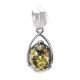 Tear Drop Amber Pendant In Sterling Silver The Selena, image 