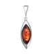 Chic Silver Pendant With Cognac Amber The Taurus, image 