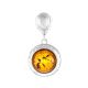 Round Amber Pendant In Sterling Silver The Hermitage, image 