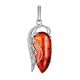Bold Silver Pendant With Bright Cognac Amber The Dew, image 