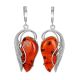 Opulent Handcrafted Amber Earrings In Sterling Silver The Dew, image 