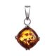Minimalistic Amber Pendant In Sterling Silver The Byzantium, image 