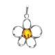 Cute Amber Pendant In Sterling Silver The Daisy, image 