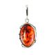 Oval Amber Pendant In Sterling Silver The Vivaldi, image 