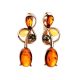 Golden Earrings With Multicolor Amber The Symphony, image 