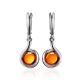 Lovely Silver Drop Earrings With Cognac Amber The Berry, image 