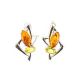 Multicolor Amber Earrings in Sterling Silver The Pegasus, image 