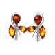 Cognac Amber Earrings In Sterling Silver The Verbena, image 