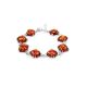 Cognac Amber Bracelet In Sterling Silver The Byzantium, image 