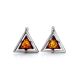 Triangle Amber Earrings In Sterling Silver The Mistral, image 
