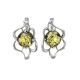 Latch Back Earrings In Sterlings Silver With Green Amber The Daisy, image 
