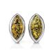 Sterling Silver Earrings With Green Amber The Amaranth, image 