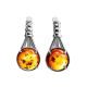 Stylish Cognac Amber Earrings In Sterling Silver The Shanghai, image 