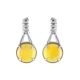 Stylish Honey Amber Earrings In Sterling Silver The Shanghai, image 