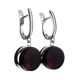 Stylish Silver Earrings With Cherry Amber The Furor, image 