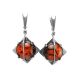 Drop Amber Earrings In Sterling Silver The Saturn, image 