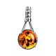 Refined Cognac Amber Pendant In Sterling Silver The Shanghai, image 