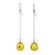 Dangles Amber Earrings With Sterling Silver With Inclusions The Clio, image 