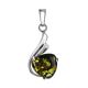 Green Amber Pendant In Sterling Silver The Acapulco, image 