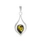 Green Amber Pendant In Sterling Silver The Fiori, image 