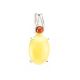 Bright Amber Pendant In Sterling Silver The Prussia, image 