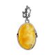 Honey Amber Pendant In Sterling Silver The Toscana, image 