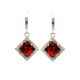 Geometric Amber Earrings In Sterling Silver The Hermitage, image 
